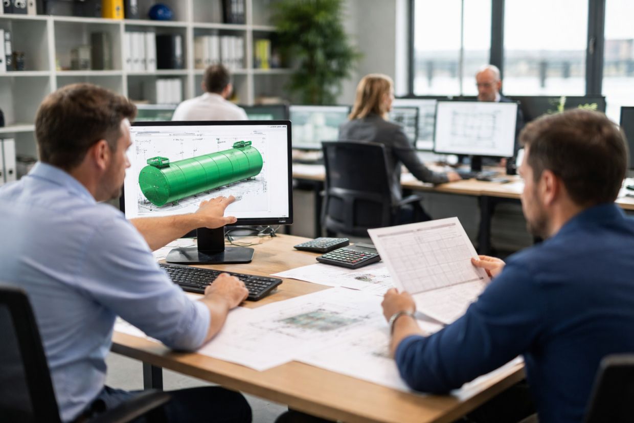 progettisti TANX progettano serbatoi in azienda